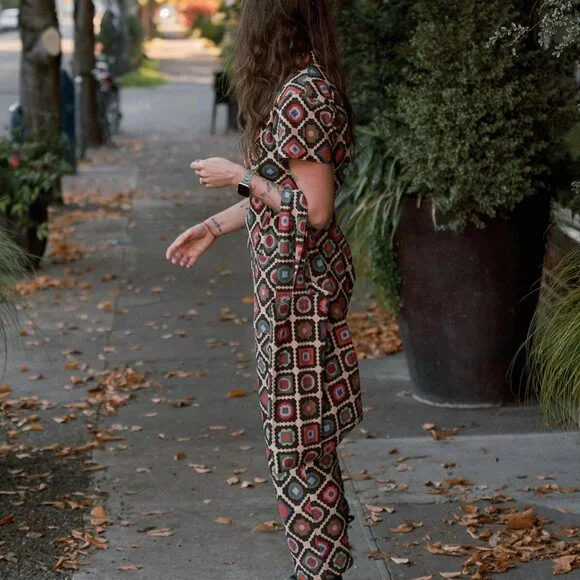 Noble Utility Suit - Jumpsuit in Cross Stitch Print - Picture 3 of 9